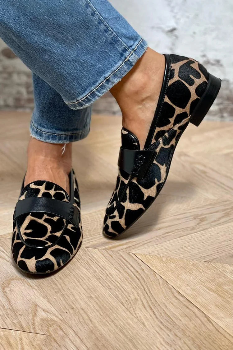 Claudine - Animal Print Loafers