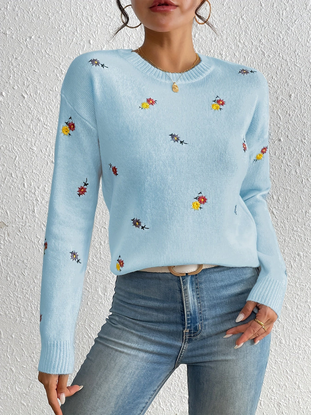 Marjorie – Gentle Flower Knit Sweater