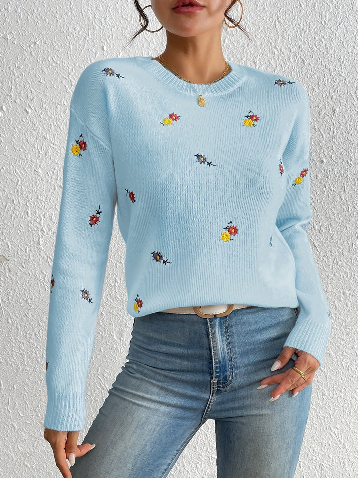 Marjorie – Gentle Flower Knit Sweater