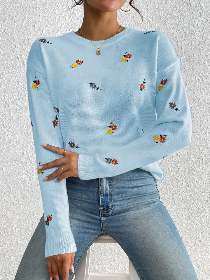 Marjorie – Gentle Flower Knit Sweater
