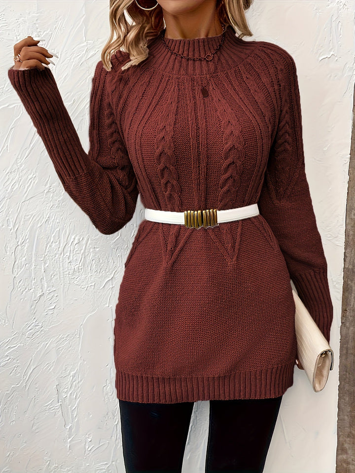 Charlotte - Soft Cable-Knit Sweater Dress