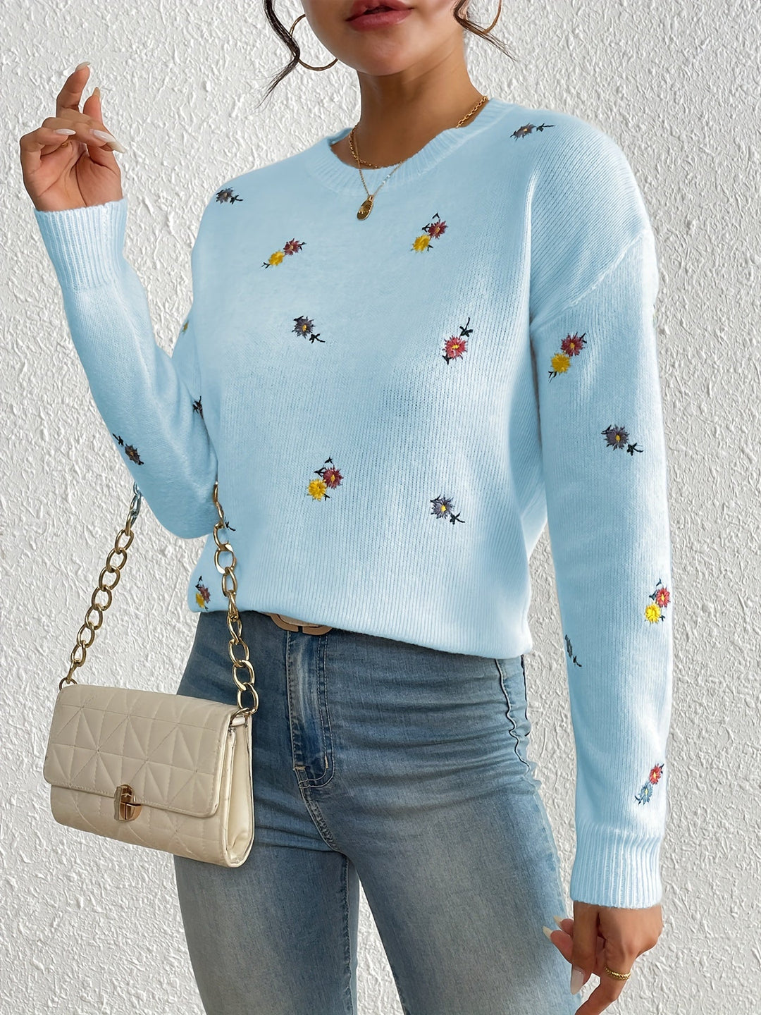 Marjorie – Gentle Flower Knit Sweater
