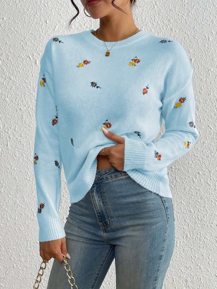 Marjorie – Gentle Flower Knit Sweater