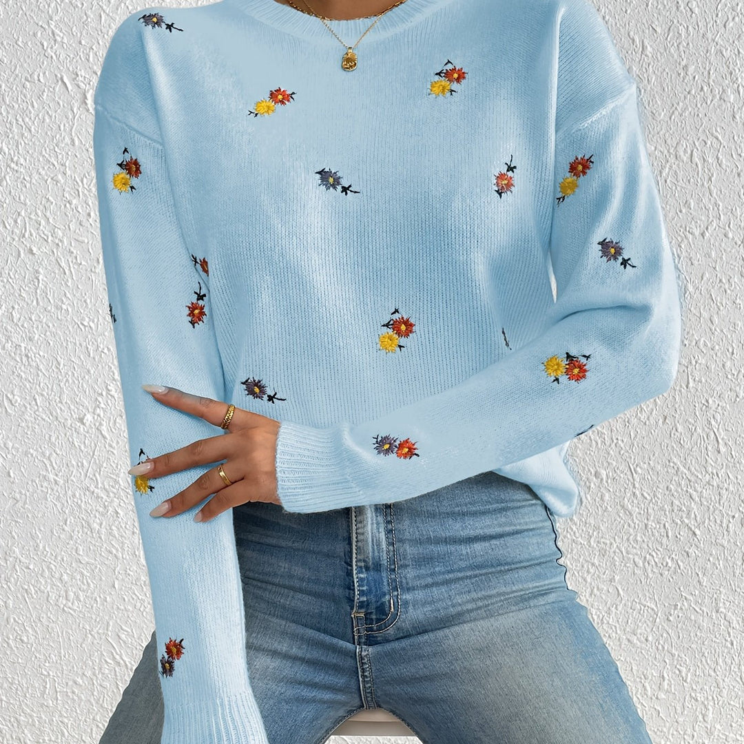 Marjorie – Gentle Flower Knit Sweater