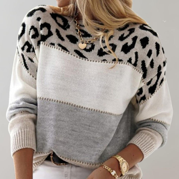 Poppy - Leopard Accent Knit Sweater