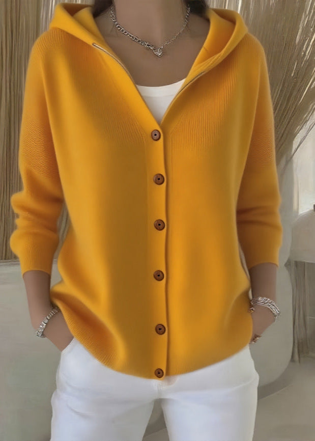 Amelia - Cozy Button-Up Hooded Cardigan