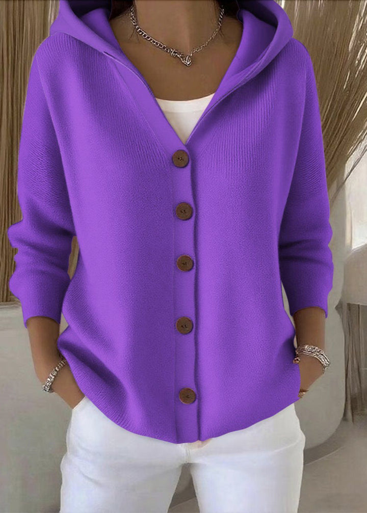 Amelia - Cozy Button-Up Hooded Cardigan