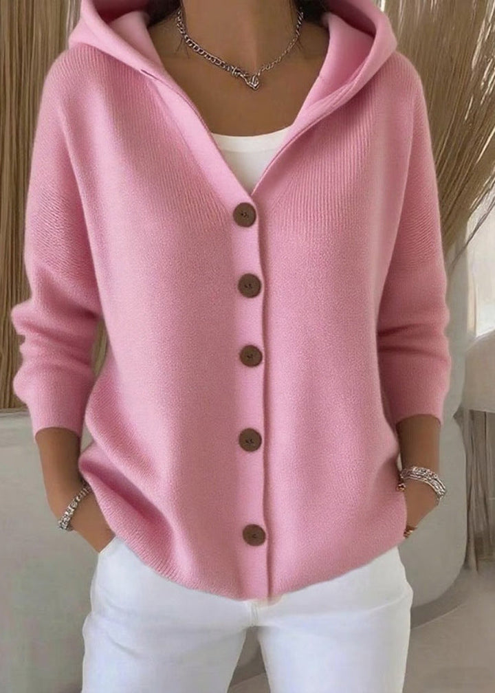 Amelia - Cozy Button-Up Hooded Cardigan