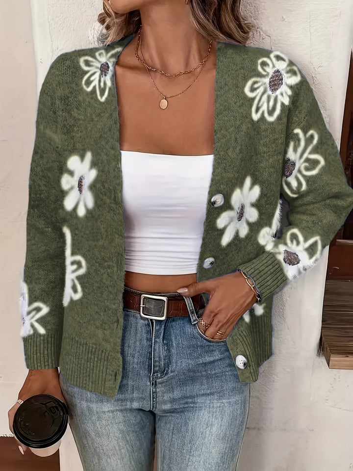 Christine – Soft Floral Knit Cardigan