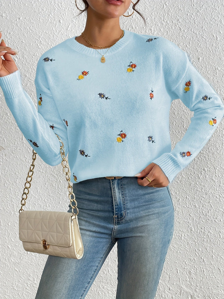 Marjorie – Gentle Flower Knit Sweater