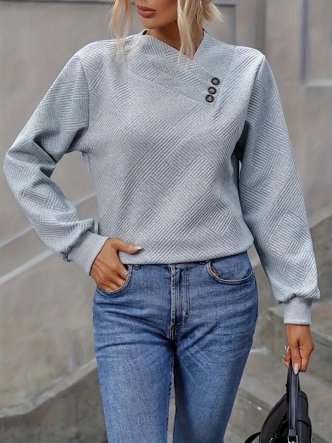 Lydia - Soft Button Sweatshirt