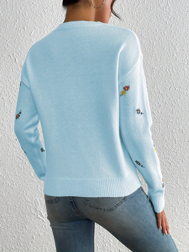 Marjorie – Gentle Flower Knit Sweater