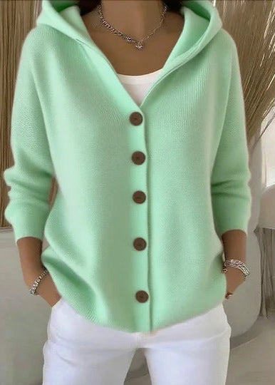 Amelia - Cozy Button-Up Hooded Cardigan