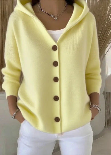 Amelia - Cozy Button-Up Hooded Cardigan