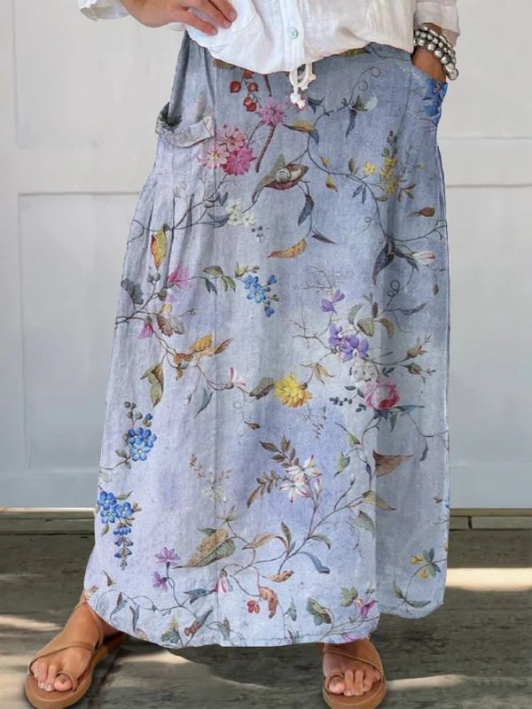 Cleo - Meadow Linen Skirt